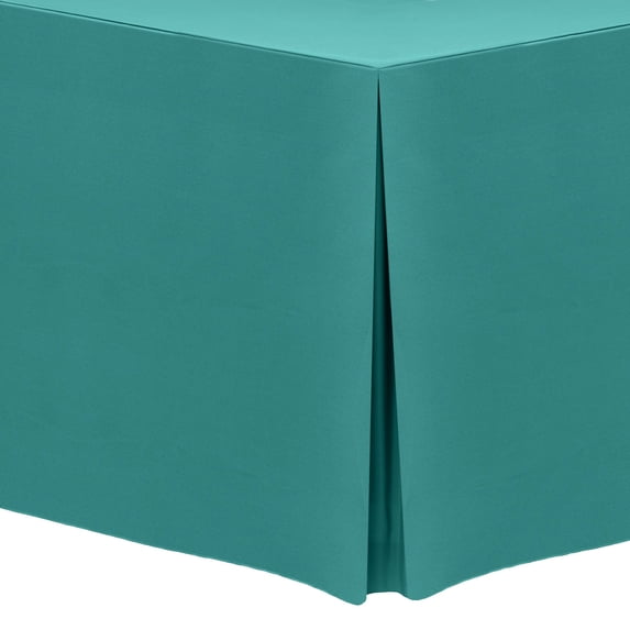 Ultimate Textile (2 Pack) 8 ft. Fitted Polyester Tablecloth - for 24 x 96-Inch Banquet and Folding Rectangular Tables - 36"H, Jade