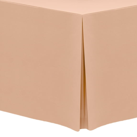 Ultimate Textile (2 Pack) 8 ft. Fitted Polyester Tablecloth - for 30 x 96-Inch Banquet and Folding Rectangular Tables - 42"H, Peach