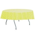 thumbnail image 1 of Ultimate Textile (2 Pack) 84-Inch Round Polyester Gingham Checkered Tablecloth - for Picnic, Outdoor or Indoor Party use, Lemon and White, 1 of 3