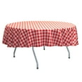 thumbnail image 1 of Ultimate Textile (2 Pack) 84-Inch Round Polyester Gingham Checkered Tablecloth - for Picnic, Outdoor or Indoor Party use, Red and White, 1 of 3
