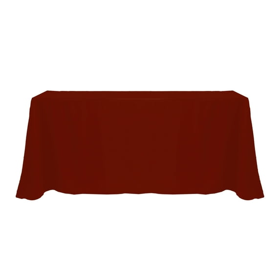 Ultimate Textile (2 Pack) 90 x 132-Inch Rectangular Polyester Linen Tablecloth with Rounded Corners - for Wedding, Restaurant or Banquet use, Brick Rust Red
