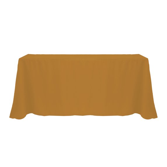 Ultimate Textile (2 Pack) 90 x 132-Inch Rectangular Polyester Linen Tablecloth with Rounded Corners - for Wedding, Restaurant or Banquet use, Copper Brown