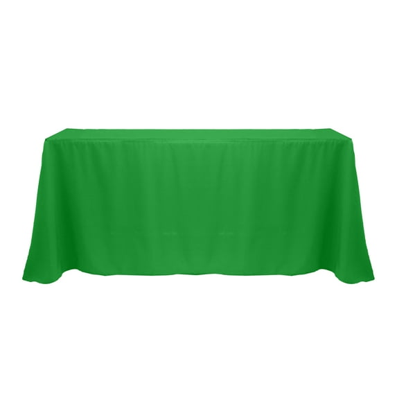 Ultimate Textile (2 Pack) 90 x 132-Inch Rectangular Polyester Linen Tablecloth with Rounded Corners - for Wedding, Restaurant or Banquet use, Emerald Green