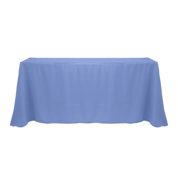 Ultimate Textile (2 Pack) 90 x 132-Inch Rectangular Polyester Linen Tablecloth with Rounded Corners - for Wedding, Restaurant or Banquet use, Periwinkle Blue