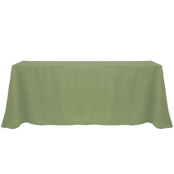 Ultimate Textile (2 Pack) 90 x 156-Inch Rectangular Polyester Linen Tablecloth with Rounded Corners - for Wedding, Restaurant or Banquet use, Army Green