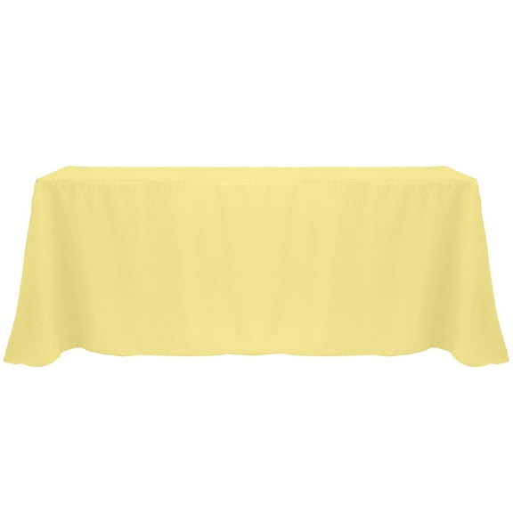 Ultimate Textile (2 Pack) 90 x 156-Inch Rectangular Polyester Linen Tablecloth with Rounded Corners - for Wedding, Restaurant or Banquet use, Cornsilk Light Yellow