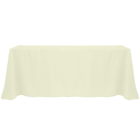 Ultimate Textile (2 Pack) 90 x 156-Inch Rectangular Polyester Linen Tablecloth with Rounded Corners - for Wedding, Restaurant or Banquet use, Ivory Cream