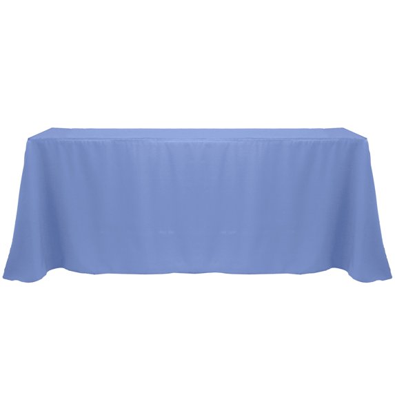 Ultimate Textile (2 Pack) 90 x 156-Inch Rectangular Polyester Linen Tablecloth with Rounded Corners - for Wedding, Restaurant or Banquet use, Periwinkle Blue