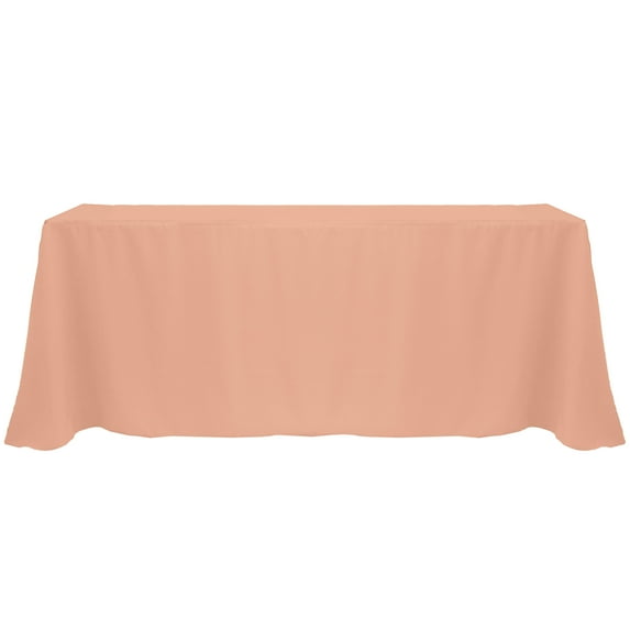 Ultimate Textile (2 Pack) 90 x 156-Inch Rectangular Polyester Linen Tablecloth with Rounded Corners - for Wedding, Restaurant or Banquet use, Coral