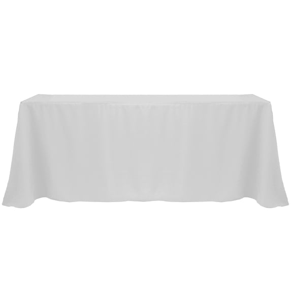 Ultimate Textile (2 Pack) 90 x 156-Inch Rectangular Polyester Linen Tablecloth with Rounded Corners - for Wedding, Restaurant or Banquet use, Silver