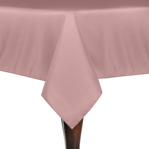 Ultimate Textile (2 Pack) 90 x 90-Inch Square Polyester Linen Tablecloth - for Wedding, Restaurant or Banquet use, Dusty Rose Pink
