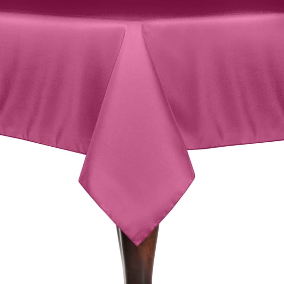 Ultimate Textile (2 Pack) 90 x 90-Inch Square Polyester Linen Tablecloth - for Wedding, Restaurant or Banquet use, Hot Pink