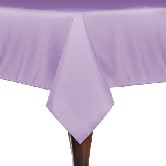 Ultimate Textile (2 Pack) 90 x 90-Inch Square Polyester Linen Tablecloth - for Wedding, Restaurant or Banquet use, Lilac Light Purple