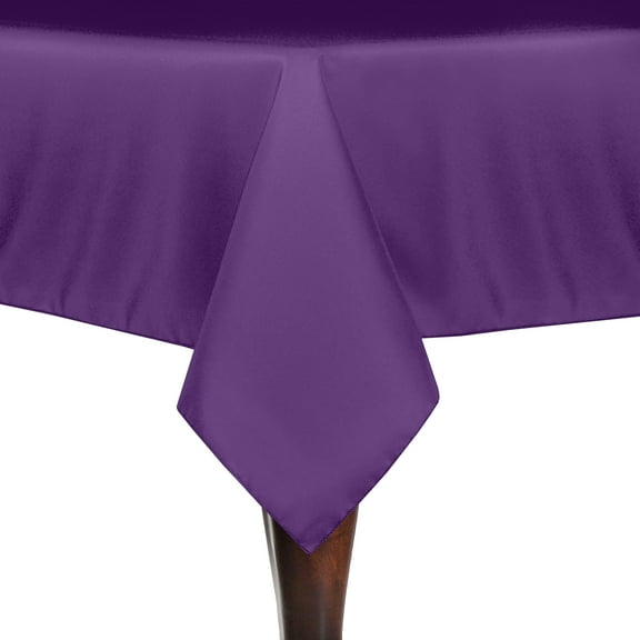 Ultimate Textile (2 Pack) 90 x 90-Inch Square Polyester Linen Tablecloth - for Wedding, Restaurant or Banquet use, Plum
