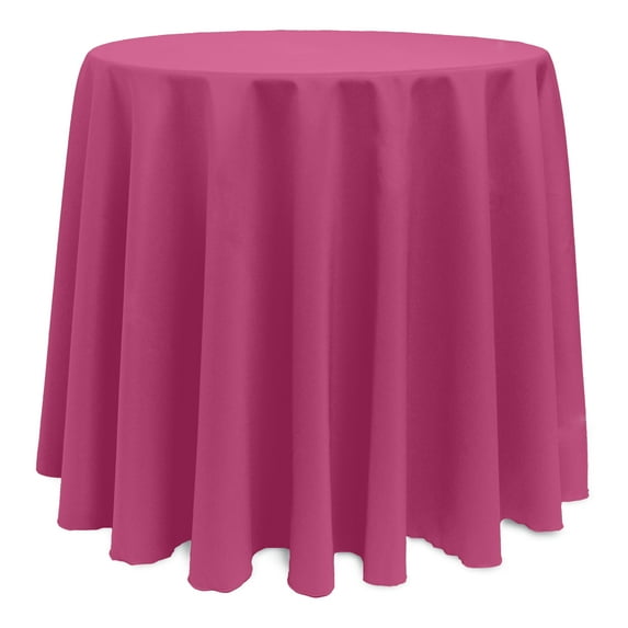 Ultimate Textile (2 Pack) 96-Inch Round Polyester Linen Tablecloth - for Wedding, Restaurant or Banquet use, Hot Pink