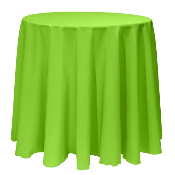 Ultimate Textile (2 Pack) 96-Inch Round Polyester Linen Tablecloth - for Wedding, Restaurant or Banquet use, Lime Green