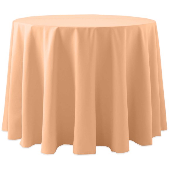 Ultimate Textile (2 Pack) Cotton-feel 102-Inch Round Tablecloth - for Wedding and Banquet, Hotel or Home Fine Dining use, Peach