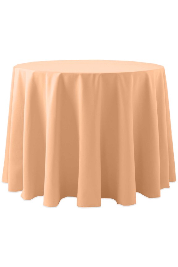 (2 Pack) Cotton-feel 108-Inch Round Tablecloth - for Wedding and Banquet, Hotel or Home Fine Dining use, Peach