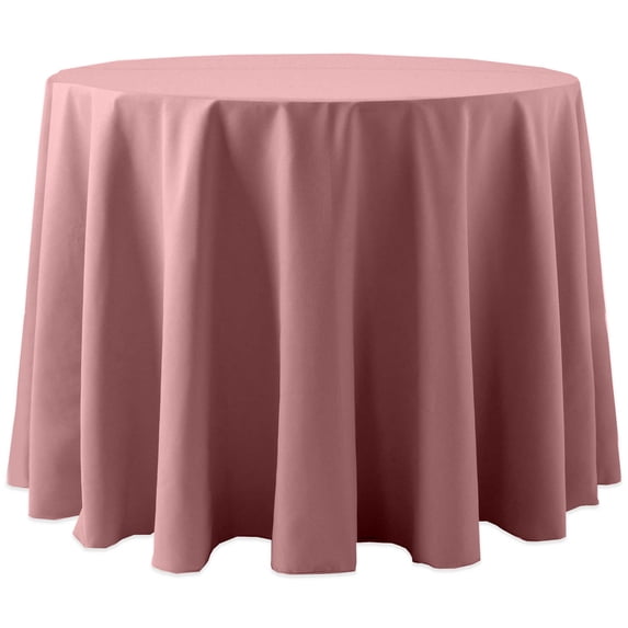 Ultimate Textile (2 Pack) Cotton-feel 114-Inch Round Tablecloth - for Wedding and Banquet, Hotel or Home Fine Dining use, Dusty Rose Light Pink