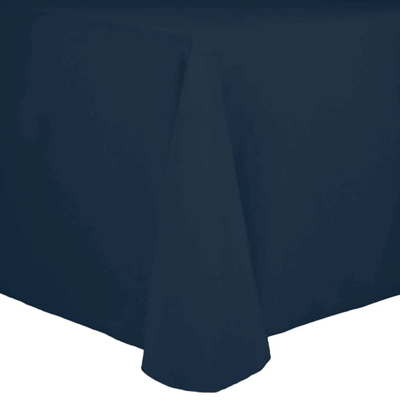 Ultimate Textile (2 Pack) Cotton-feel 54 x 96-Inch Oval Tablecloth - for Home Dining Tables, Navy Blue