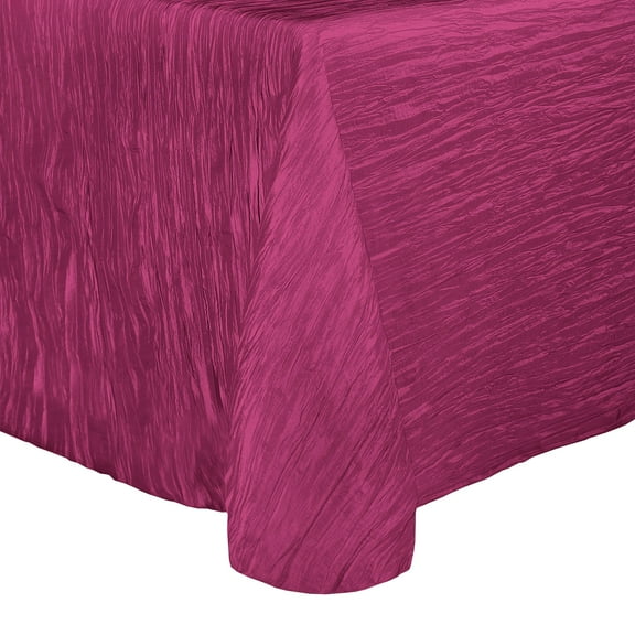 Ultimate Textile (2 Pack) Crinkle Taffeta - Delano 54-Inch Round Tablecloth - for Party, Wedding, Home Dining, Hotel and Catering use, Fuchsia Pink