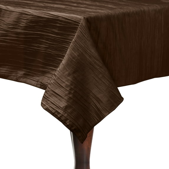 Ultimate Textile (2 Pack) Crinkle Taffeta - Delano 72 x 72-Inch Square Tablecloth - for Party, Wedding, Home Dining, Hotel and Catering use, Brown