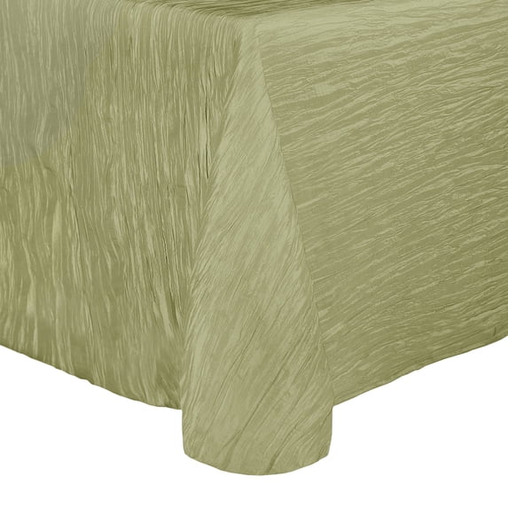 Ultimate Textile (2 Pack) Crinkle Taffeta - Delano 90 x 132-Inch Rectangular Tablecloth - for Party, Wedding, Home Dining, Hotel and Catering use, Willow Green