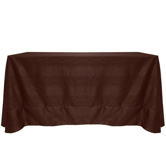 Ultimate Textile (2 Pack) Damask Kenya 108 x 156-Inch Rectangular Tablecloth - Home Dining Collection - Snakeskin Jacquard Design, Chocolate Brown