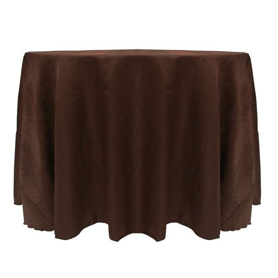 Ultimate Textile (2 Pack) Damask Kenya 72-Inch Round Tablecloth - Home Dining Collection - Snakeskin Jacquard Design, Chocolate Brown