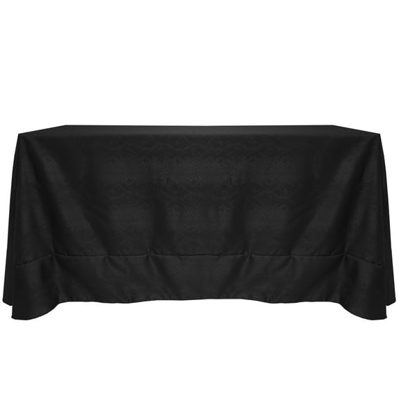 Ultimate Textile (2 Pack) Damask Kenya 90 x 132-Inch Rectangular Tablecloth - Home Dining Collection - Snakeskin Jacquard Design, Black
