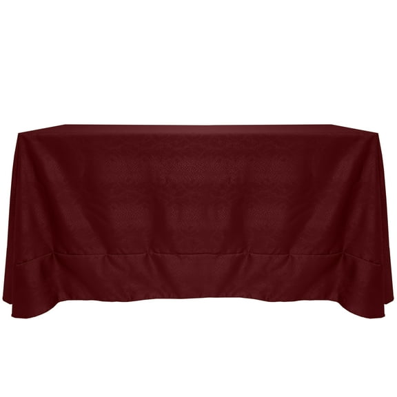 Ultimate Textile (2 Pack) Damask Kenya 90 x 156-Inch Rectangular Tablecloth - Home Dining Collection - Snakeskin Jacquard Design, Bordeaux Red