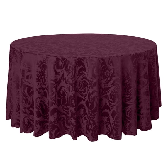 Ultimate Textile (2 Pack) Damask Melrose 90-Inch Round Tablecloth - Home Dining Collection - Floral Leaf Scroll Jacquard Design, Burgundy