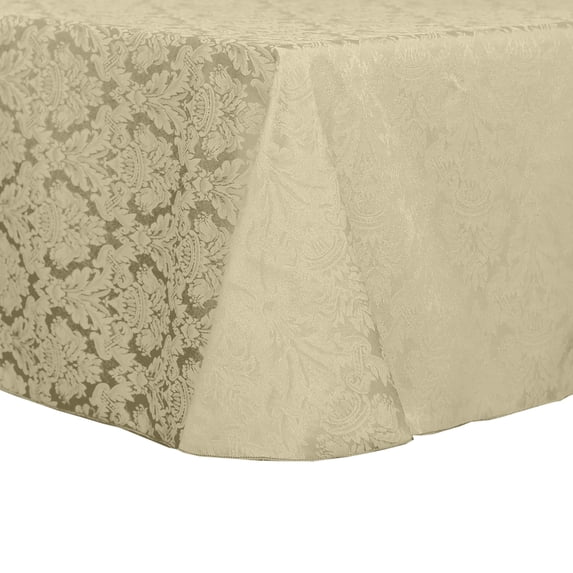 Ultimate Textile (2 Pack) Damask Saxony 60 x 144-Inch Oval Tablecloth - Home Dining Collection - Scroll Jacquard Design, Cafe