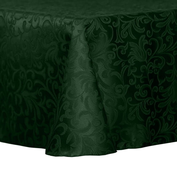 Ultimate Textile (2 Pack) Damask Somerset 60 x 144-Inch Oval Tablecloth - Home Dining Collection - Scroll Jacquard Design, Hunter Green