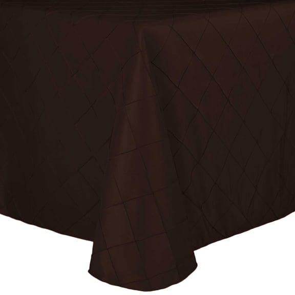 Ultimate Textile (2 Pack) Embroidered Pintuck Taffeta 70 x 104-Inch Oval Tablecloth Espresso Dark Brown