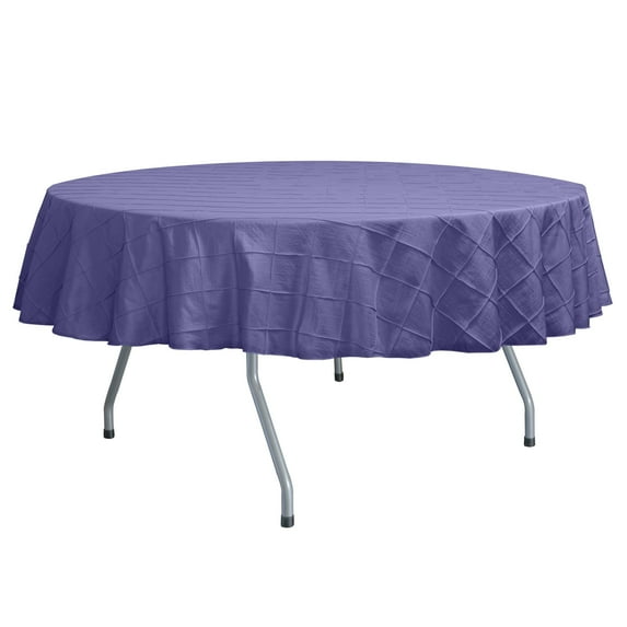Ultimate Textile (2 Pack) Embroidered Pintuck Taffeta 72-Inch Round Tablecloth Lavender Wisteria