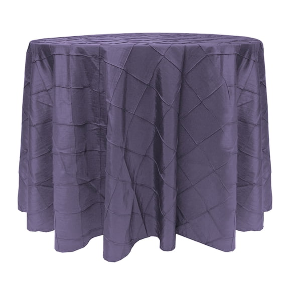 Ultimate Textile (2 Pack) Embroidered Pintuck Taffeta 90-Inch Round Tablecloth Lavender Wisteria