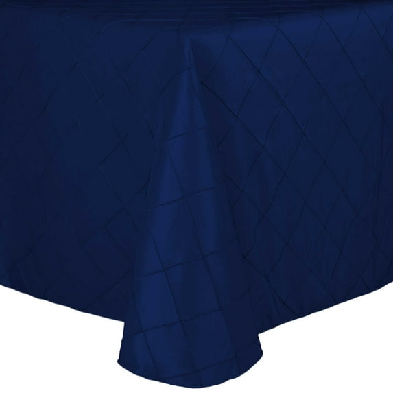 Ultimate Textile (2 Pack) Embroidered Pintuck Taffeta 90 x 132-Inch Rectangle Tablecloth with Rounded Corners Royal Blue