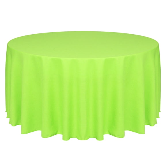 Ultimate Textile (2 Pack) Faux Burlap - Havana 114-Inch Round Tablecloth - Basket Weave, Lime Green