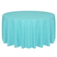 thumbnail image 1 of Ultimate Textile (2 Pack) Faux Burlap - Havana 132-Inch Round Tablecloth - Basket Weave, Turquoise Blue, 1 of 3