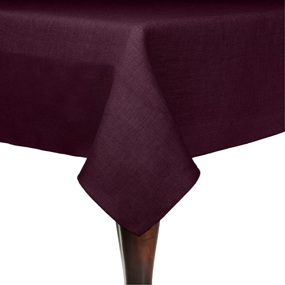 Ultimate Textile (2 Pack) Faux Burlap - Havana 58-Inch Square Tablecloth - Basket Weave, Burgundy Red