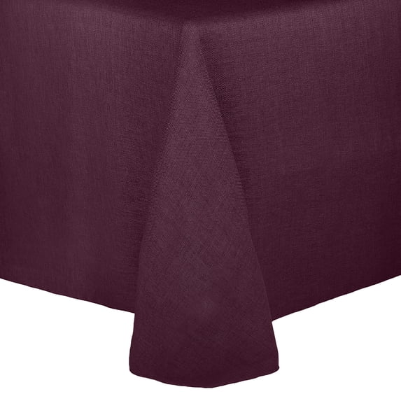 Ultimate Textile (2 Pack) Faux Burlap - Havana 60 x 120-Inch Oval Tablecloth - Basket Weave, Burgundy Red