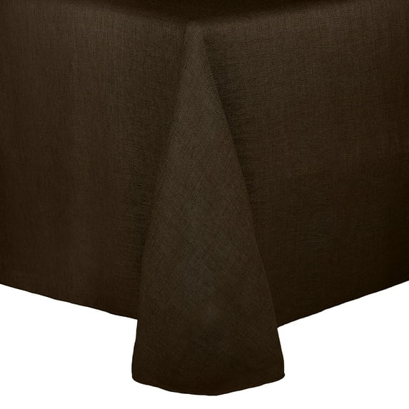 Ultimate Textile (2 Pack) Faux Burlap - Havana 60 x 120-Inch Oval Tablecloth - Basket Weave, Chocolate Brown