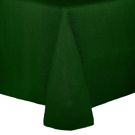 Ultimate Textile (2 Pack) Faux Burlap - Havana 60 x 120-Inch Oval Tablecloth - Basket Weave, Hunter Green
