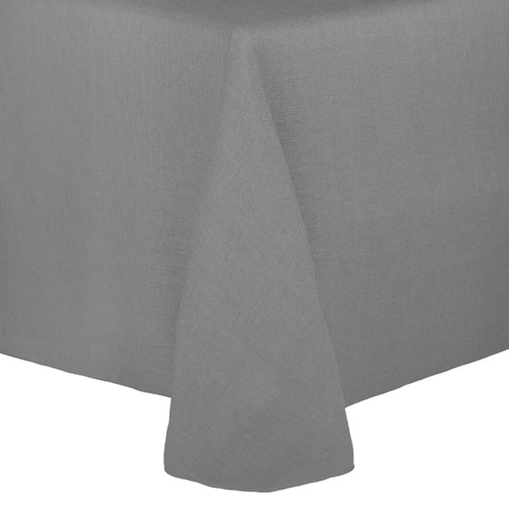 Ultimate Textile (2 Pack) Faux Burlap - Havana 60 x 84-Inch Oval Tablecloth - Basket Weave, Charcoal Grey