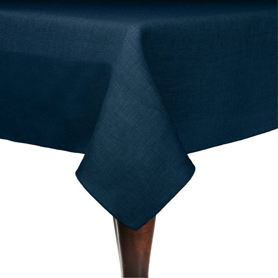Ultimate Textile (2 Pack) Faux Burlap - Havana 72 x 72-Inch Square Tablecloth - Basket Weave, Navy Blue