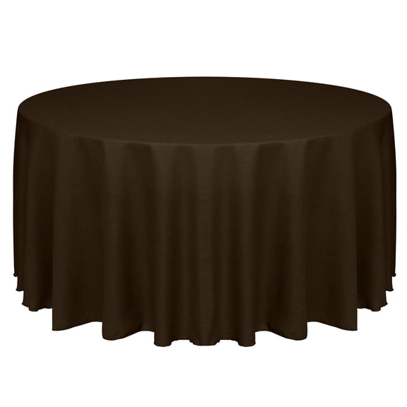 Ultimate Textile (2 Pack) Faux Burlap - Havana 90-Inch Round Tablecloth - Basket Weave, Chocolate Brown