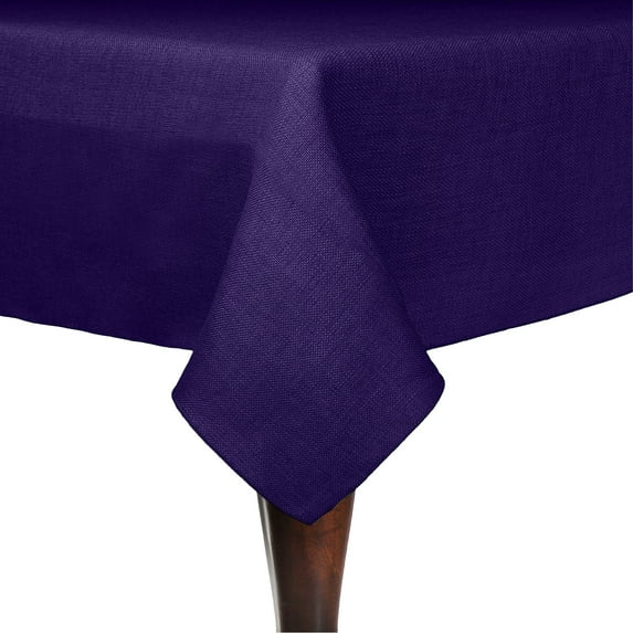 Ultimate Textile (2 Pack) Faux Burlap - Havana 90 x 90-Inch Square Tablecloth - Basket Weave, Purple
