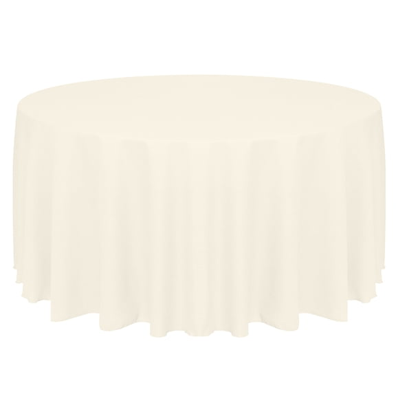 Ultimate Textile (2 Pack) Faux Burlap - Havana 96-Inch Round Tablecloth - Basket Weave, Ivory Cream