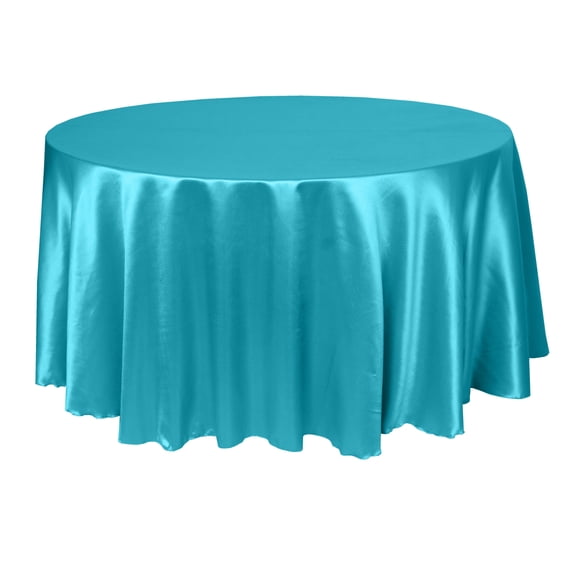 Ultimate Textile (2 Pack) Herringbone - Fandango 120-Inch Round Tablecloth, Turquoise Blue
